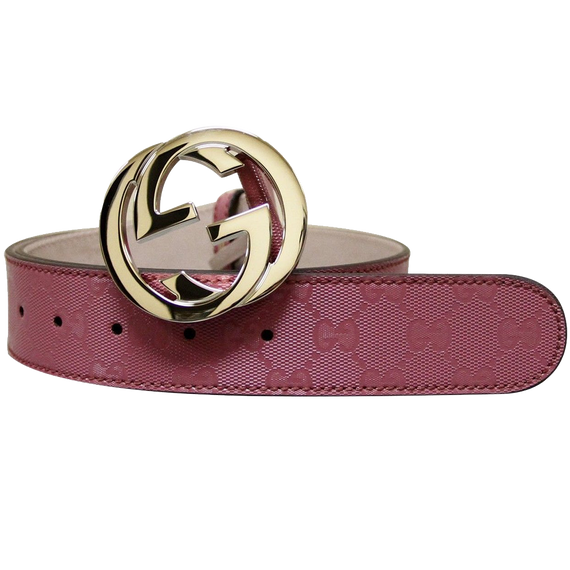 GG Leather Belt in Pink - Gucci